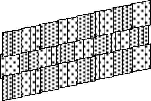 Skizze eines Abschnittes eines Silizium-Pad-Detektors